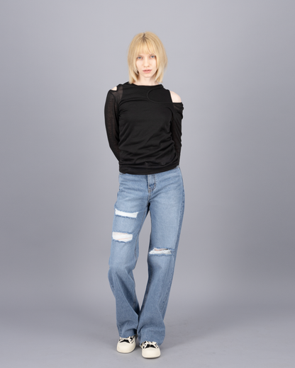 Cutout Straight Jean