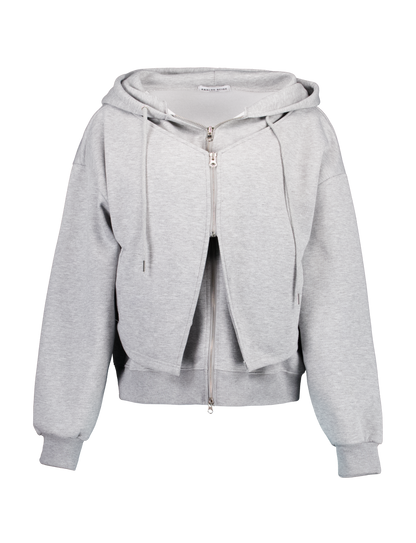 Layered Zip-up Hoodie