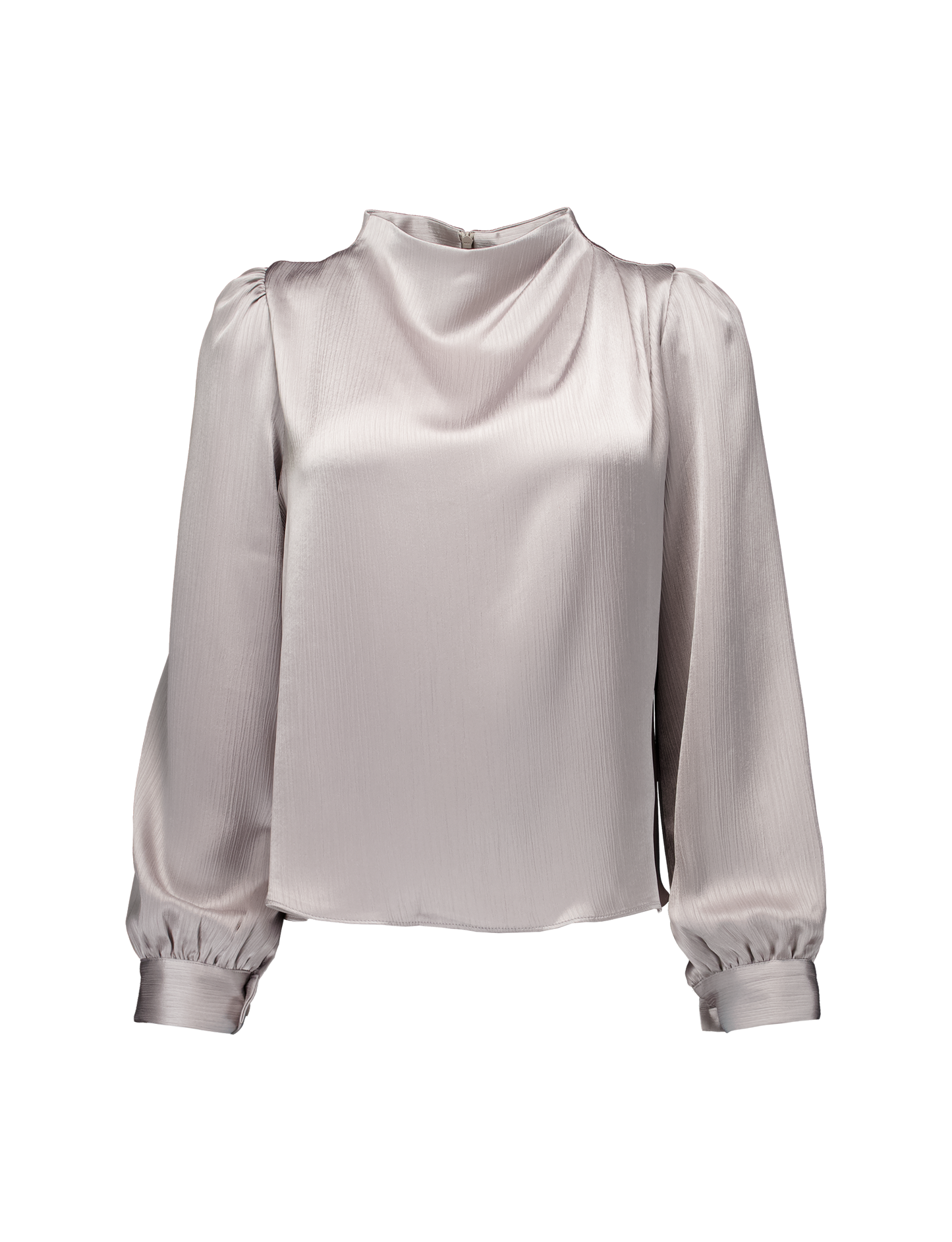 Pleated Mock Neck Blouse