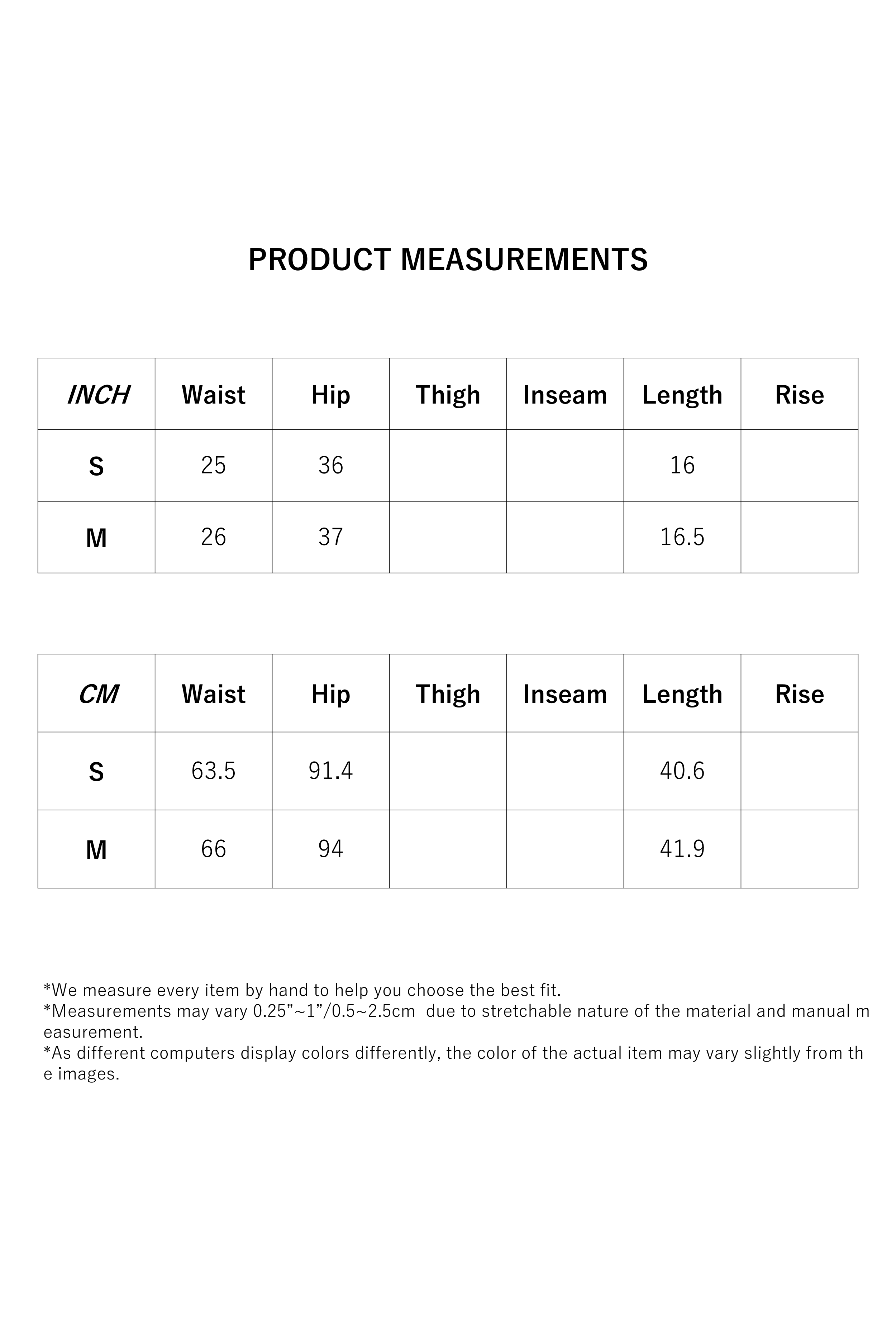 Size Measurement