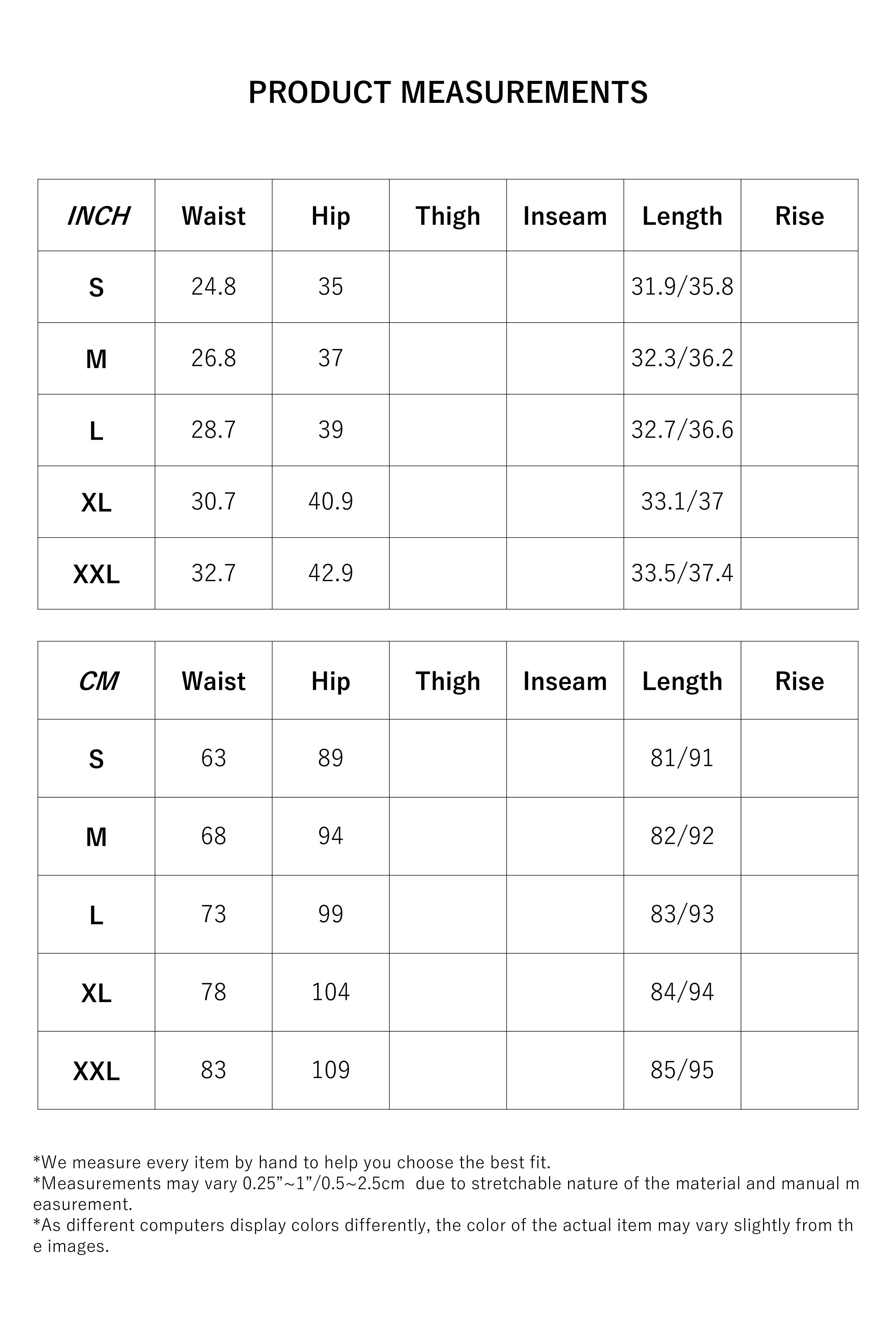 Size Measurement