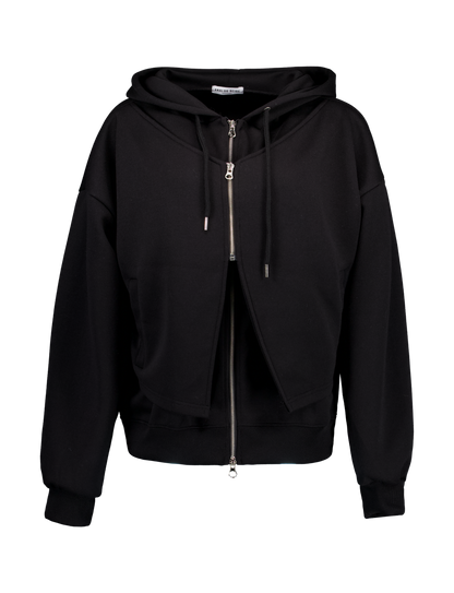 Layered Zip-up Hoodie