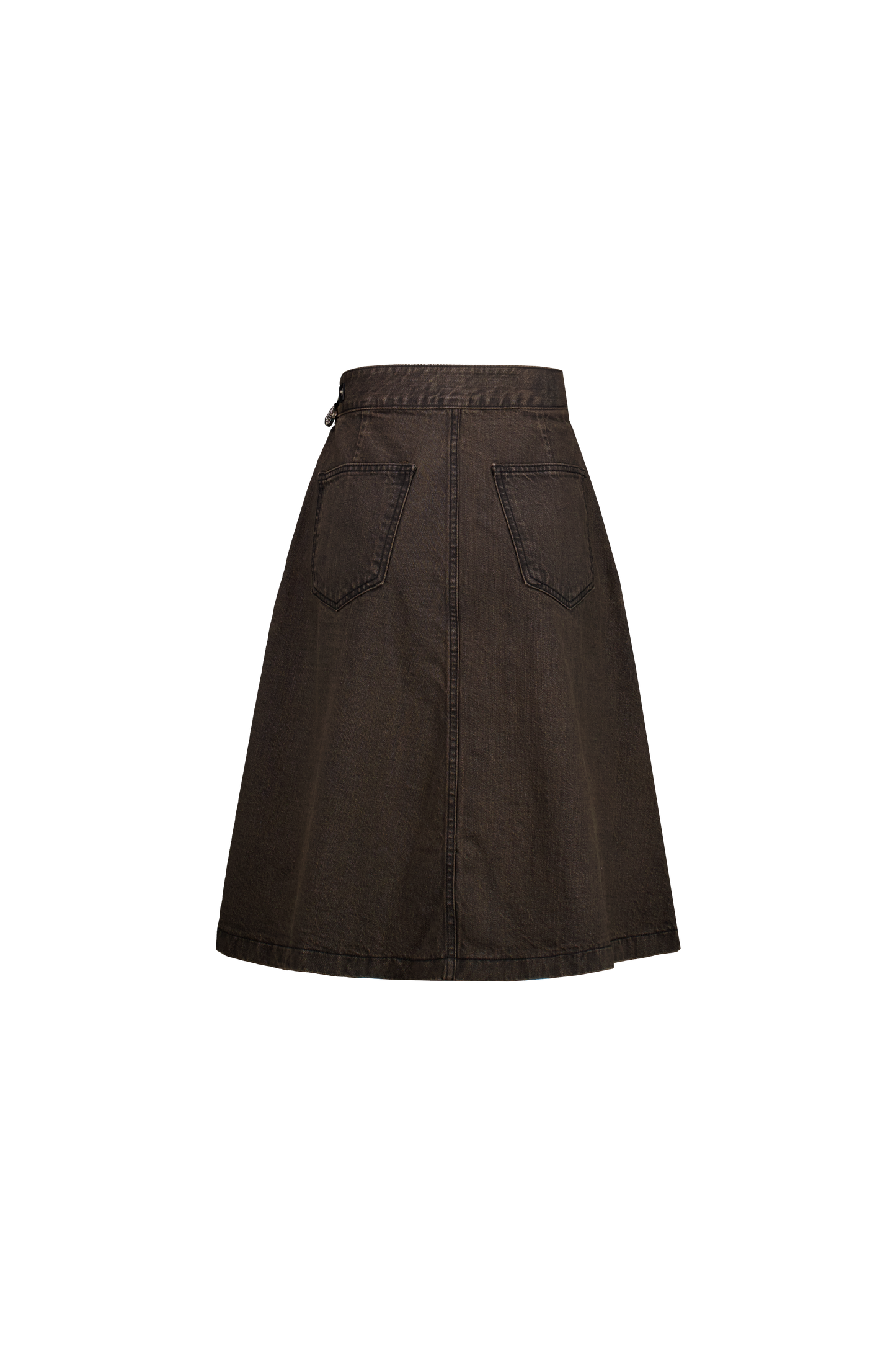 Tokyo Pleated Denim Mid Skirt BR