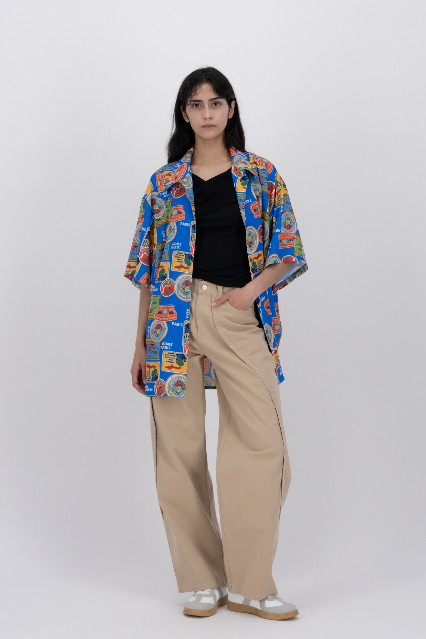 Waved Cotton Pants BG